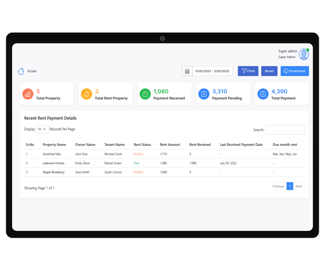 My Rented Properties: A Perfect Property Rental Management Platform